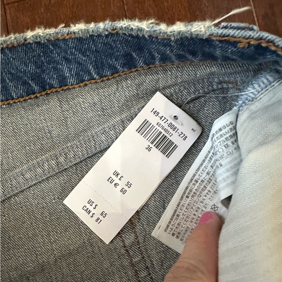 Abercrombie High Rise Mom Shorts blue wash cuff size 22 NWT 36 - Picture 4 of 7